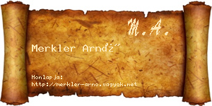 Merkler Arnó névjegykártya